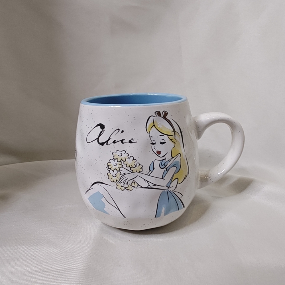 Disney Alice This Way To Wonderland Organic Ceramic Stoneware Light Blue Egg Mug